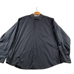 Tommy Bahaman men XL TG Button Down Long Sleeve  Shirt Black  70% pima cotton